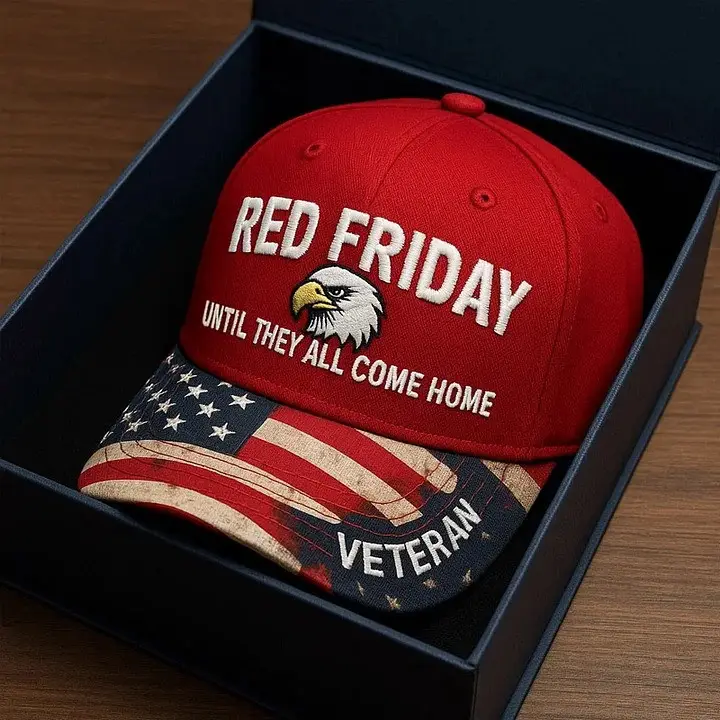 RED Friday Until They All Come Home Hat Embroidered Veteran Hat Gifts For Father - WearandDecor