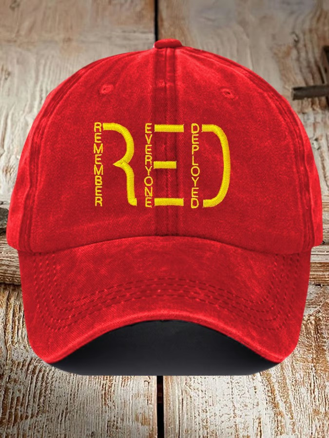 RED Remember Everyone Deployed Baseball Hat Patriotic Military Cap Support Troops Best Gift Ideas RED Remember Everyone Deployed Baseball Hat Patriotic Military Cap Support Troops Best Gift Ideas - Image 1