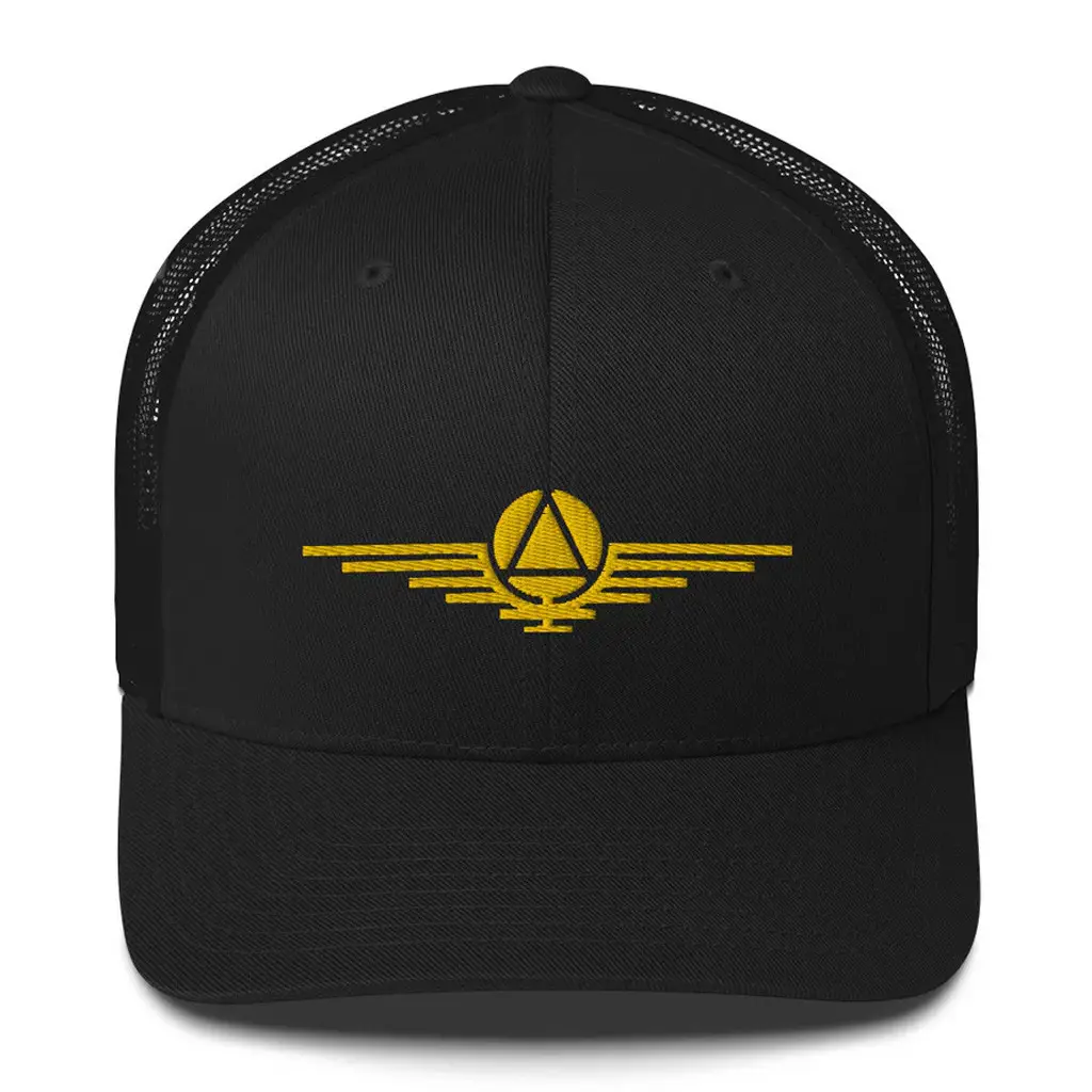 Red Rising Merch Embroidered Gold Sigil Trucker Hat Birthday Present For Him