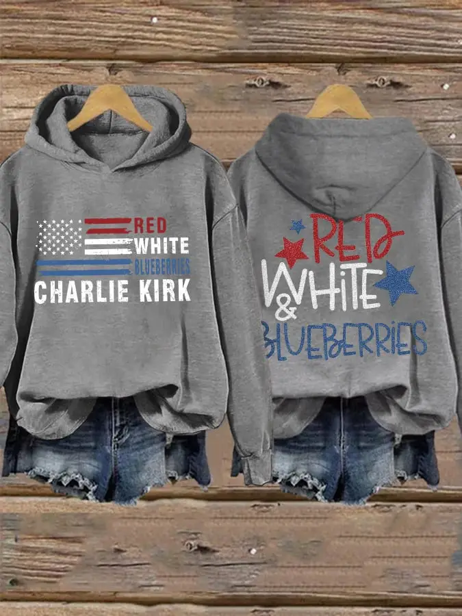 Red White And Blueberries Hoodie Charlie Kirk USA Flag Charlie Kirk Merchandise Red White And Blueberries Hoodie Charlie Kirk USA Flag Charlie Kirk Merchandise - Image 1