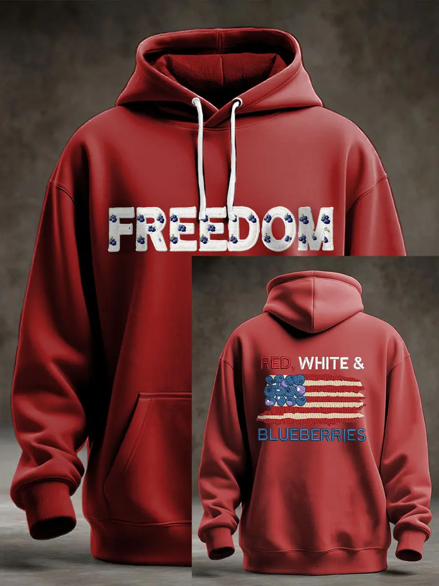 Red White And Blueberries Hoodie Freedom For Charlie Kirk 1993 2025 Unique Charlie Kirk Merch