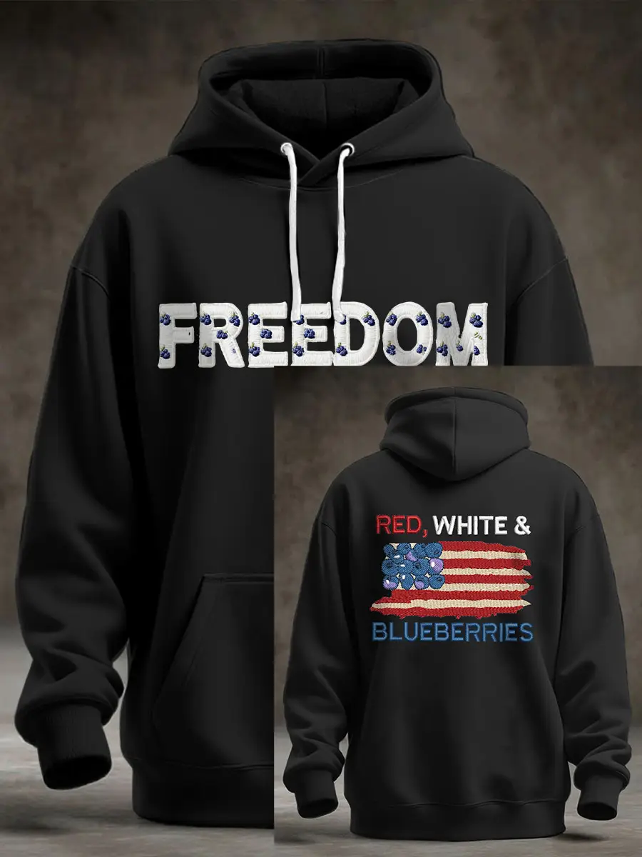 Red White And Blueberries Hoodie Freedom For Charlie Kirk 2025 Cool Charlie Kirk Merch