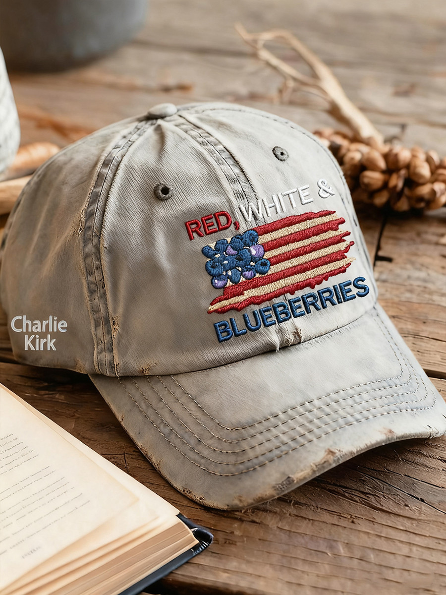 Red White And Blueberries Merch Hat Freedom Charlie Kirk Usa Flag Cool Supporters Apparel Red White And Blueberries Merch Hat Freedom Charlie Kirk Usa Flag Cool Supporters Apparel - Image 1