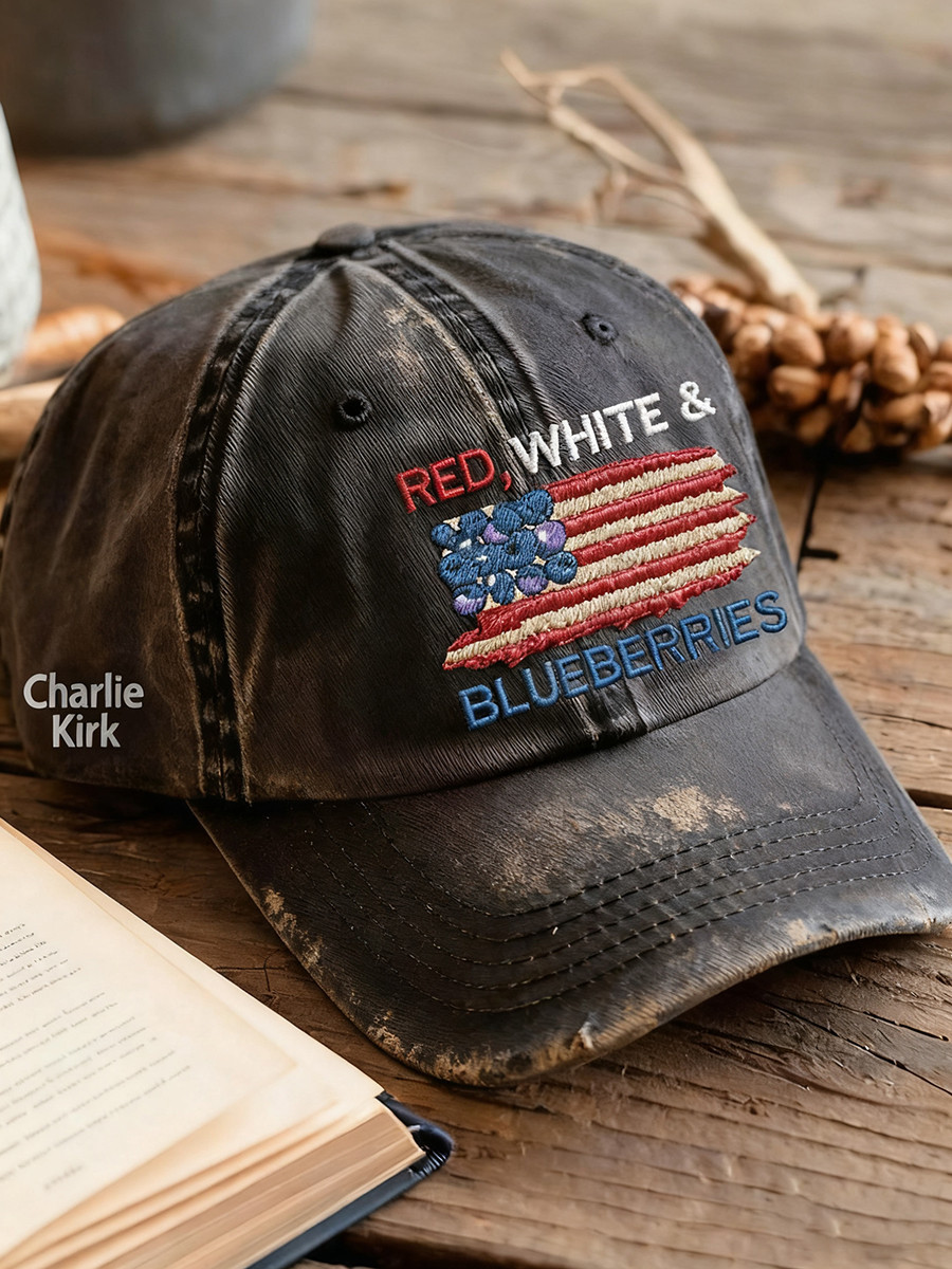 Red White And Blueberries Merch Hat Freedom Charlie Kirk Usa Flag Unqiue Supporters Apparel