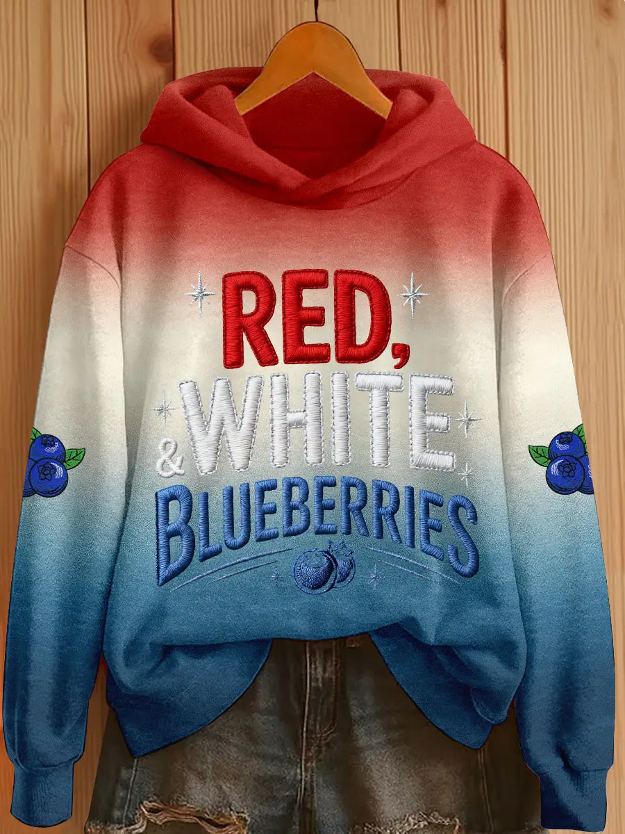 Red White And Blueberries Merch Hoodie Freedom Charlie Kirk 2025 Charlie Kirk Apparel
