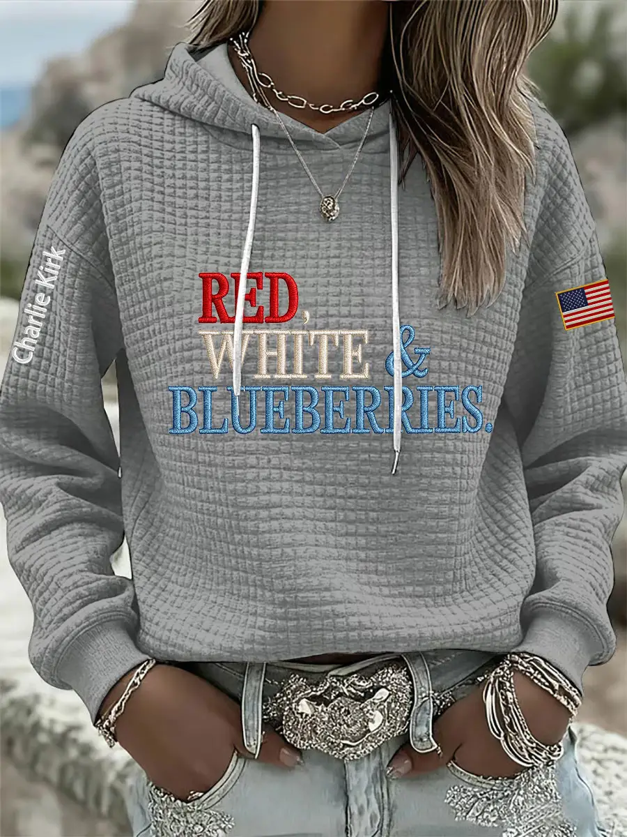 Red White And Blueberries Merch Hoodie Freedom Charlie Kirk 2025 Charlie Kirk Merch