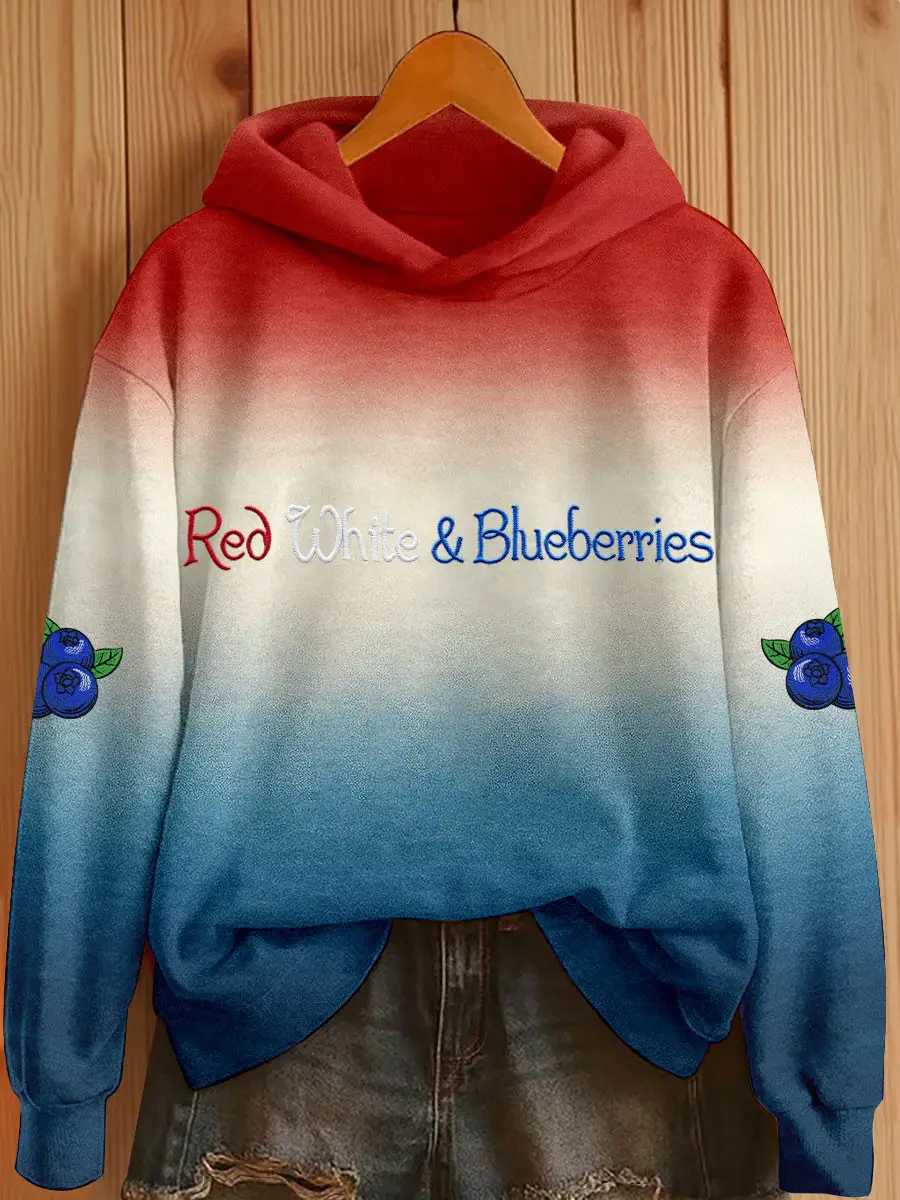 Red White And Blueberries Merch Hoodie Freedom Charlie Kirk 2025 Kirk Clothing