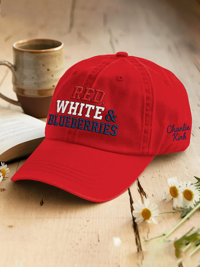 Red White And Blueberries Merch Navy Hat Charlie Kirk 47 TPUSA Freedom Baseball Cap