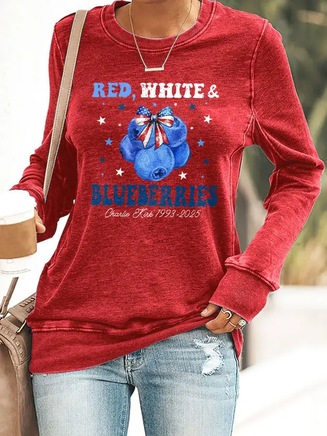 Red White And Blueberries Merch Sweatshirt Charlie Kirk U.S Flag Charlie Kirk Live Free Shirt Red White And Blueberries Merch Sweatshirt Charlie Kirk U.S Flag Charlie Kirk Live Free Shirt - Image 1