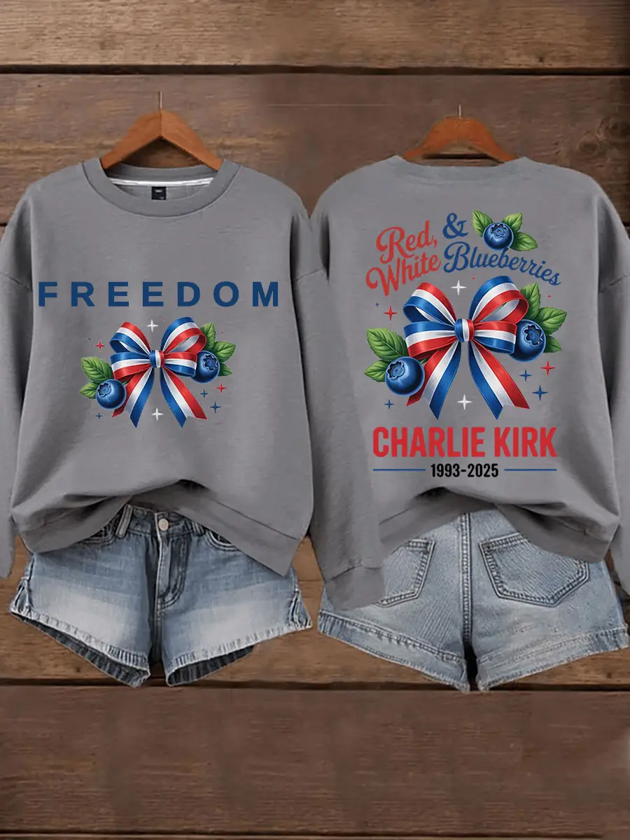 Red White And Blueberries Merch Sweatshirt Freedom RIP CK 47 TPUSA Shirt Charlie Kirk