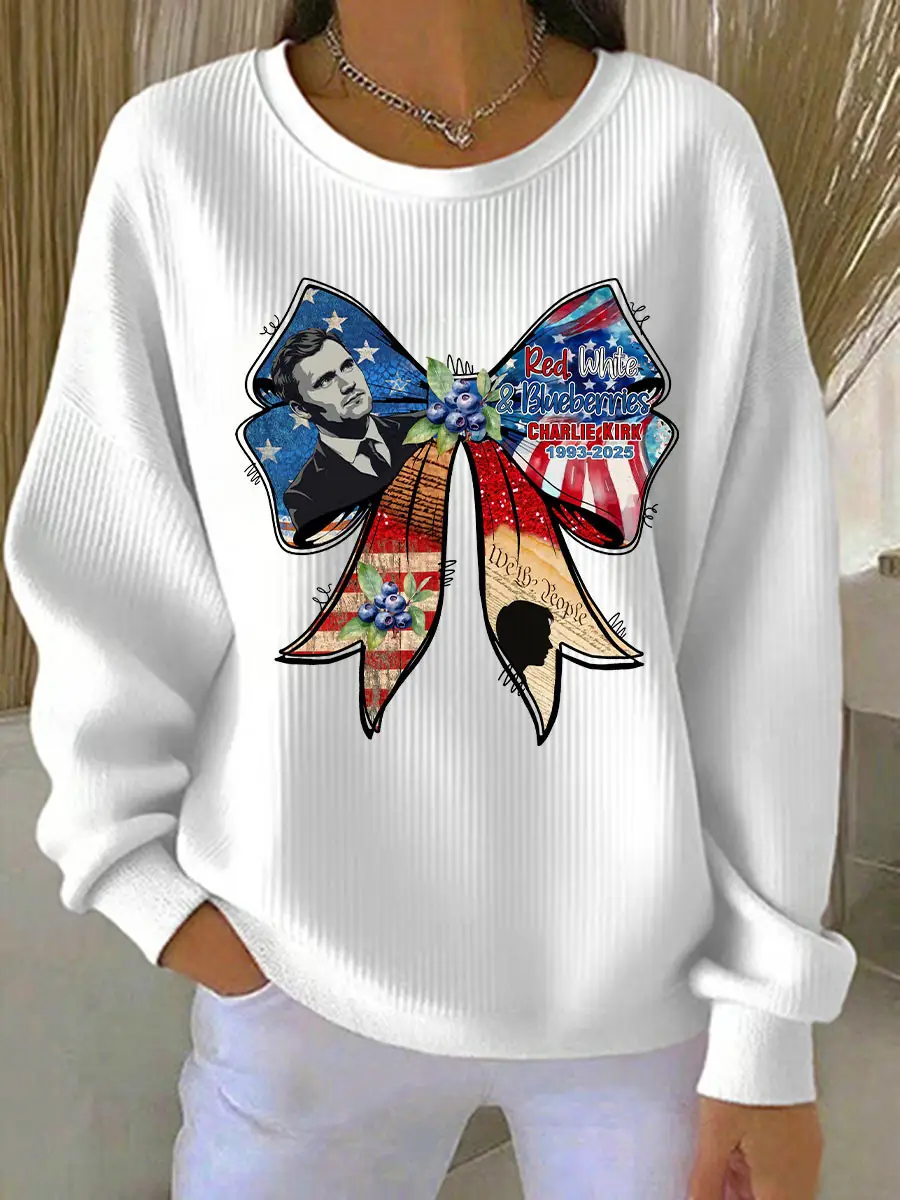 Red White And Blueberries Sweatshirt Freedom For Charlie Kirk 2025 Tribute Charlie Kirk Merch