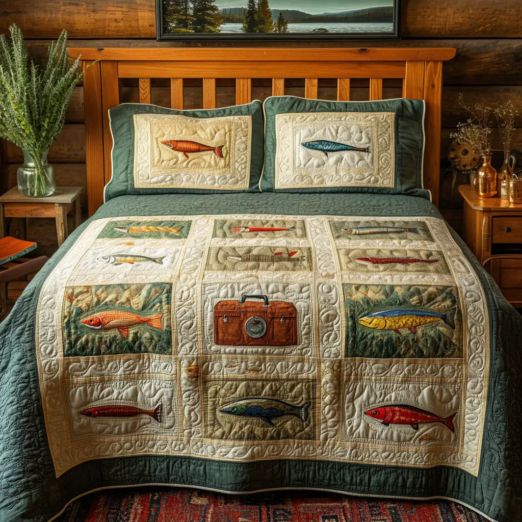 Reel in Style Quilted Bedding Set Bedroom Decor Ideas BestFishing Gifts For Christmas 2025