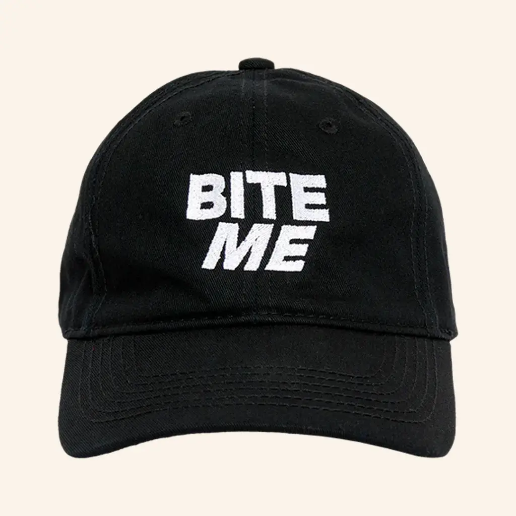 Renee Rapp Merch Bite Me Hat Embroidered Best Gifts For Music Lovers -WearandDecor Renee Rapp Merch Bite Me Hat Embroidered Best Gifts For Music Lovers -WearandDecor - Image 1