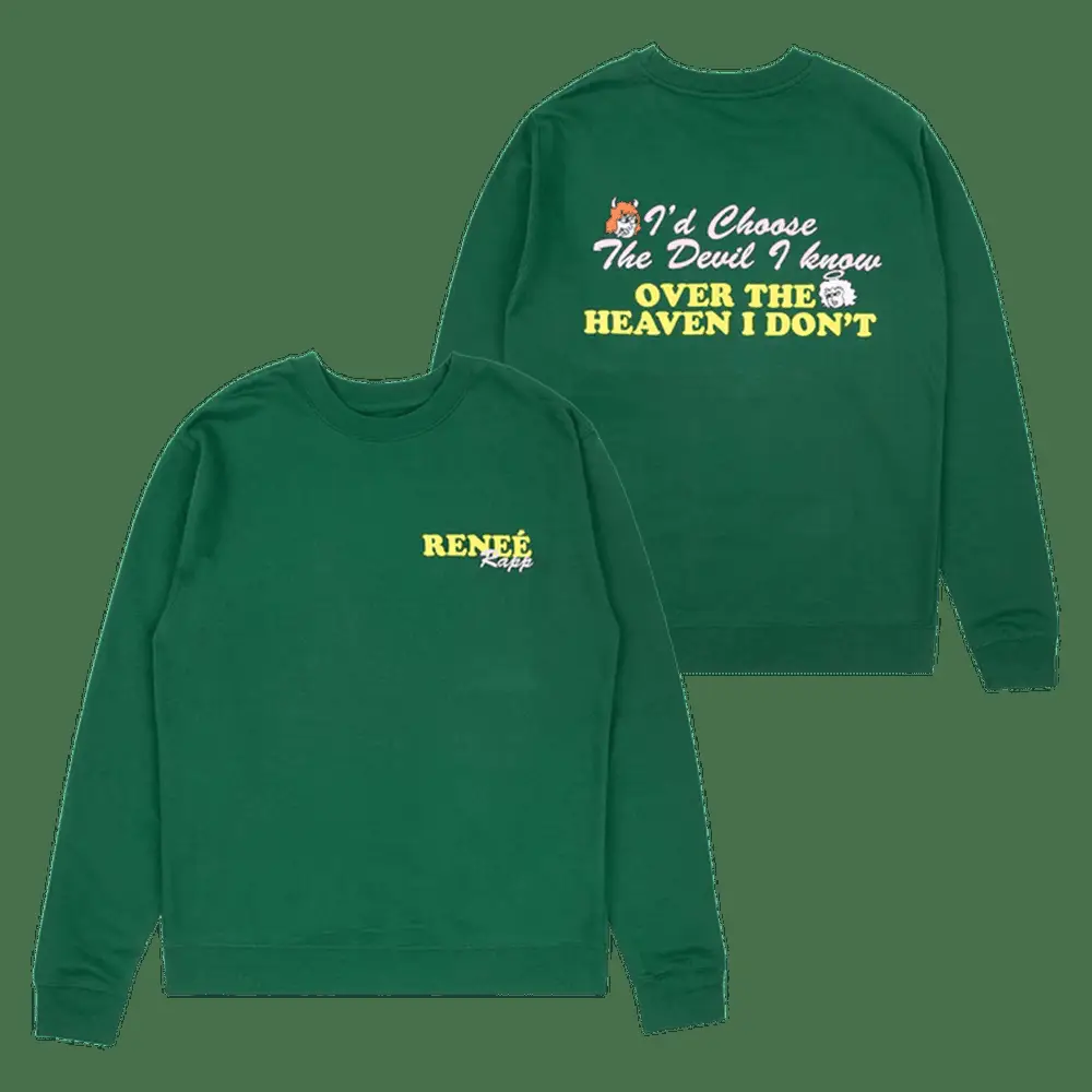 Renee Rapp Tour Merch Sweatshirt Devil I Know Over The Heaven I Don't Crewneck Fan Gifts