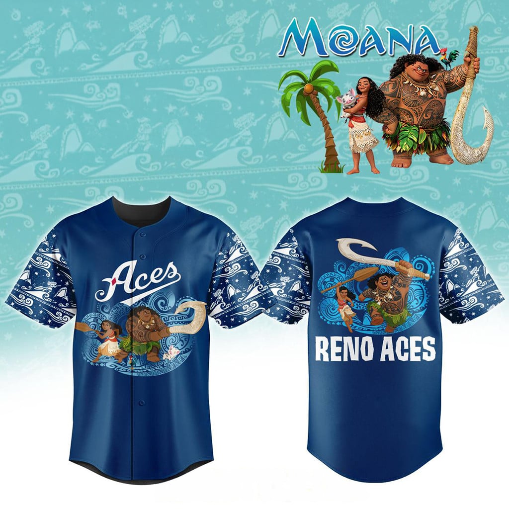 Reno Aces Moana Night 2026 Minor League Game Baseball Jersey Reno Aces Merch Gift For Brother