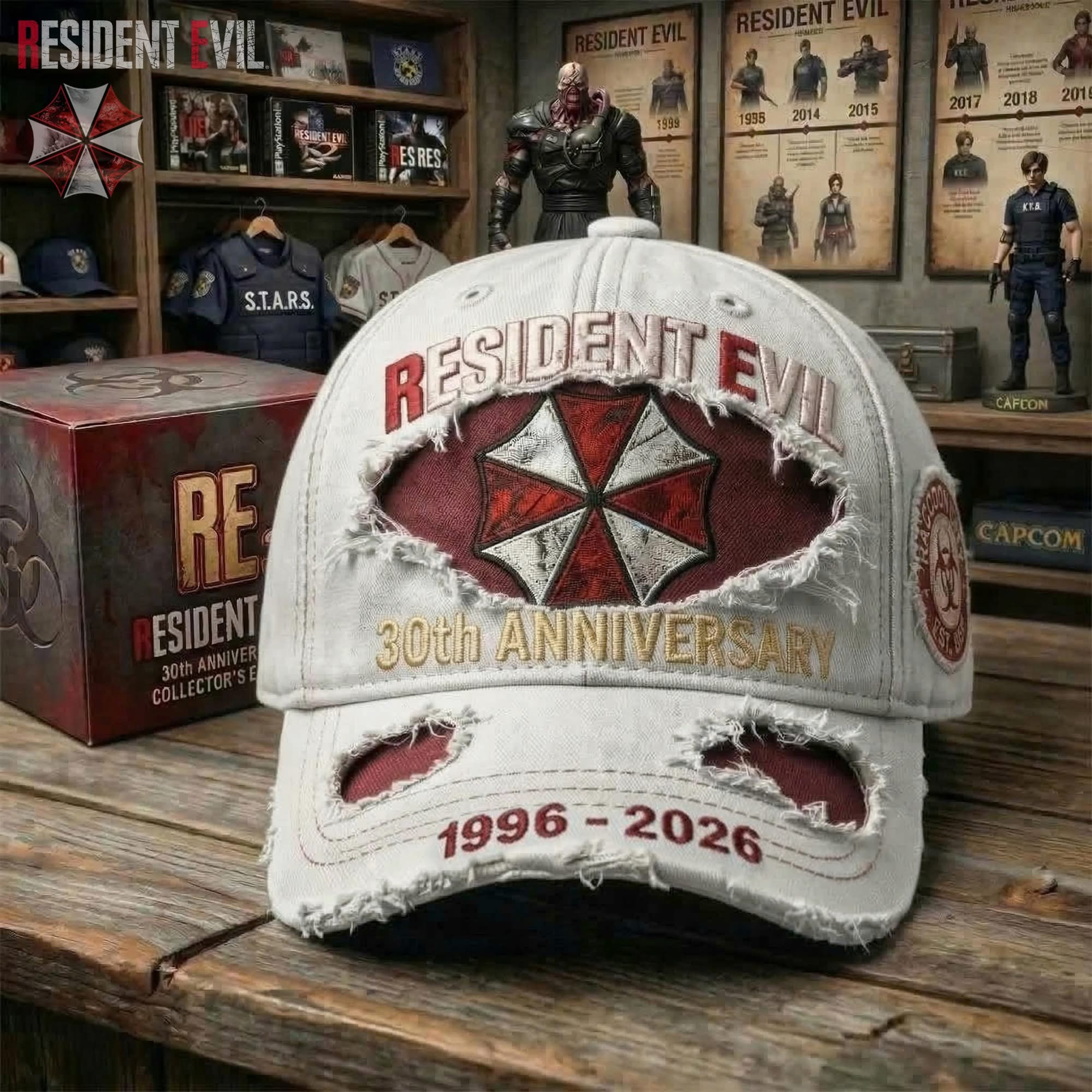 Resident Evil 1996-2026 Hat Resident Evil Merch Gift For Your Best Friend's Birthday Resident Evil 1996-2026 Hat Resident Evil Merch Gift For Your Best Friend's Birthday - Image 1