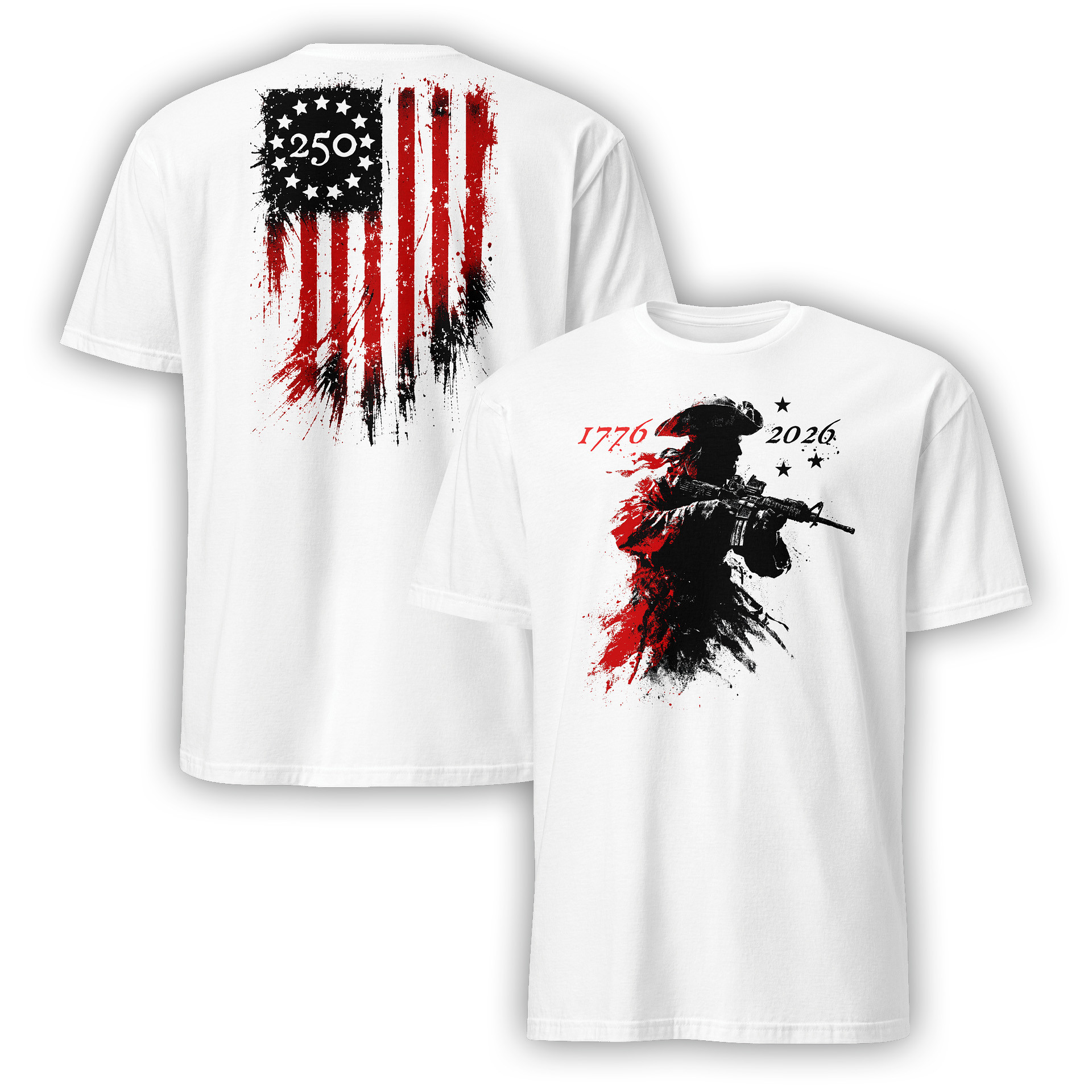 Retro 250 Years Of America T-Shirt Military Bolder 1776 2026 Clothing Gift For Veterans