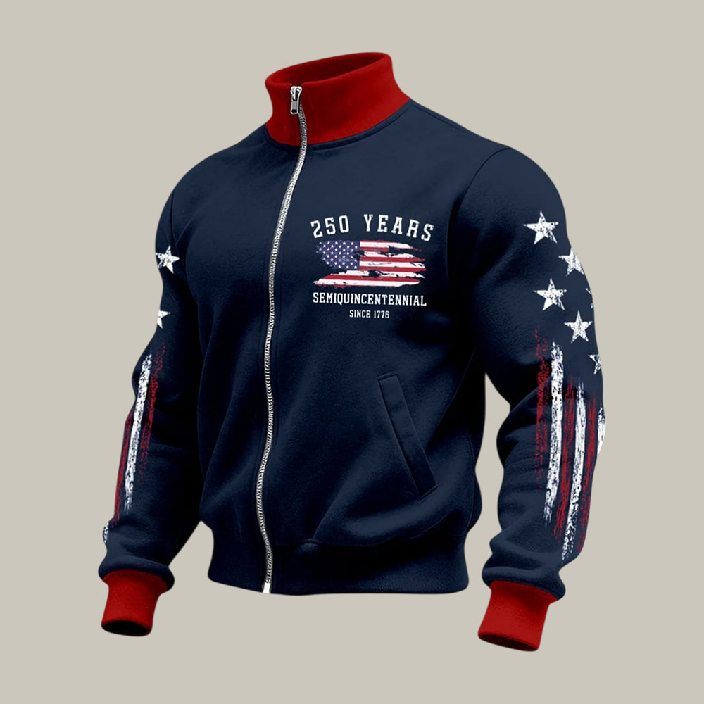 Retro 250th Anniversary 1776 2026 Collar Jacket 4th Of July Attire Semiquincentennial Gift Retro 250th Anniversary 1776 2026 Collar Jacket 4th Of July Attire Semiquincentennial Gift - Image 1