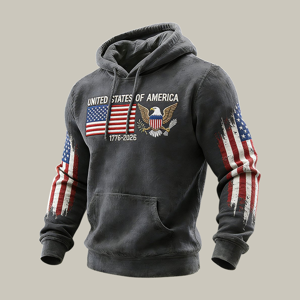 Retro American 250th Anniversary 1776 2026 Hoodie July 4 Outfits Present For Patriots Retro American 250th Anniversary 1776 2026 Hoodie July 4 Outfits Present For Patriots - Image 1