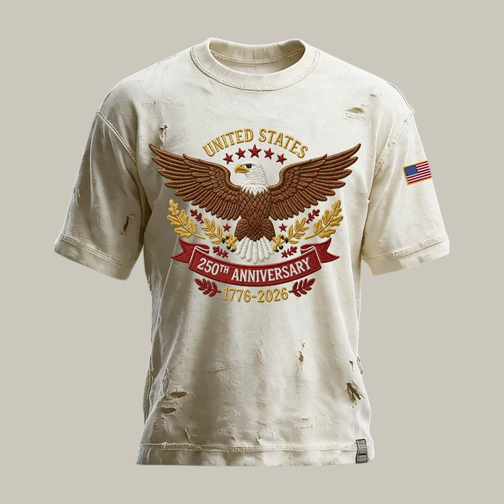 Retro American 250th Anniversary 1776 2026 T-Shirt American Eagle Shirt Patriotic Gift For Him Retro American 250th Anniversary 1776 2026 T-Shirt American Eagle Shirt Patriotic Gift For Him - Image 1