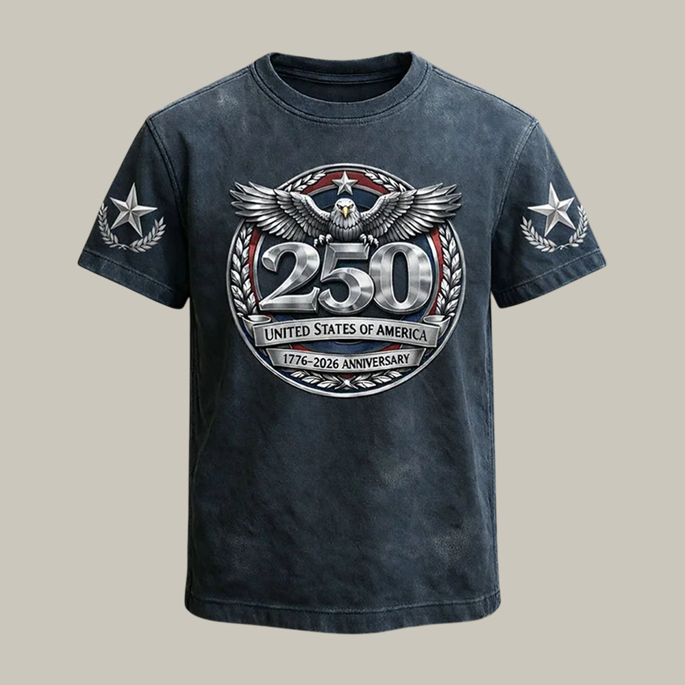 Retro American 250th Anniversary 1776 2026 T-Shirt American Eagle Shirt Patriotic Husband Gift Ideas Retro American 250th Anniversary 1776 2026 T-Shirt American Eagle Shirt Patriotic Husband Gift Ideas - Image 1