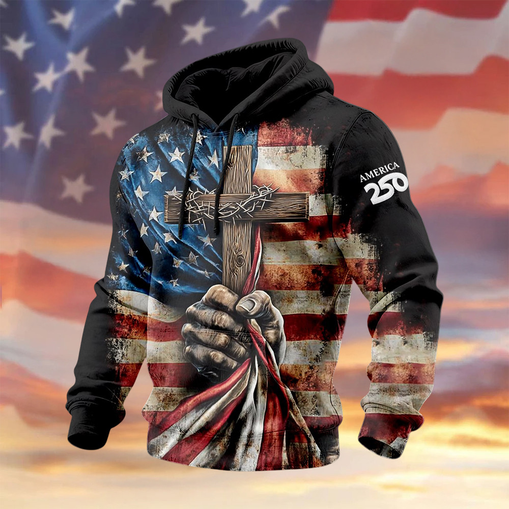Retro American 250th Anniversary Hoodie 4Th Of July Apparel Gift Idea For Patriots Retro American 250th Anniversary Hoodie 4Th Of July Apparel Gift Idea For Patriots - Image 1