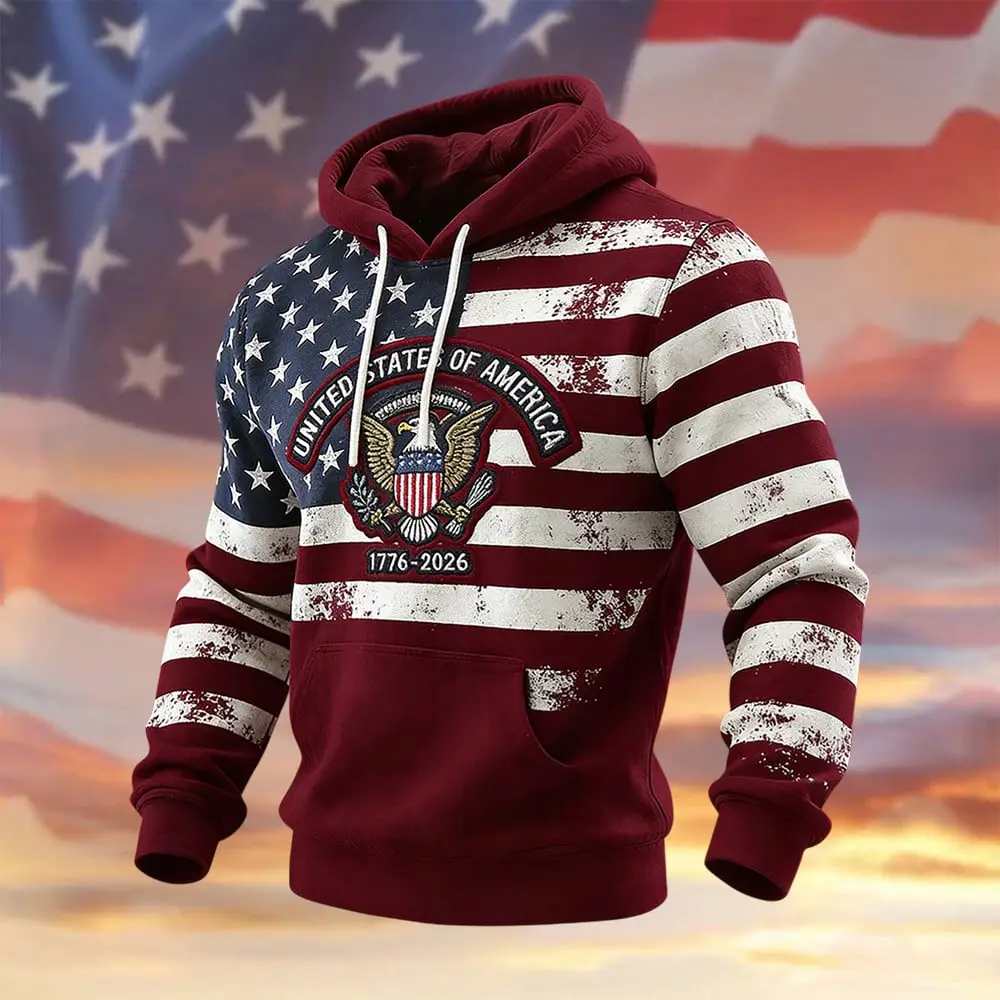Retro American 250th Anniversary Hoodie America's 250th Birthday Apparel Patriotic Gift