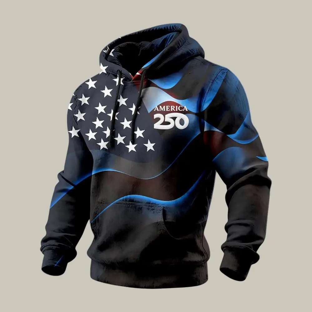 Retro American 250th Anniversary Hoodie Independence Day 2026 Apparel Patriotic Men Gift Retro American 250th Anniversary Hoodie Independence Day 2026 Apparel Patriotic Men Gift - Image 1
