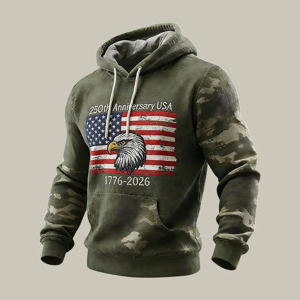 Retro American 250th Anniversary Patriotic Hoodie July 4 Outfits 1776 2026 Merch Retro American 250th Anniversary Patriotic Hoodie July 4 Outfits 1776 2026 Merch - Image 1