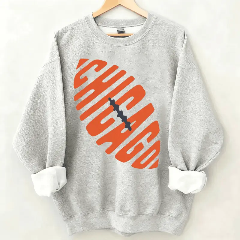 Retro Chicago Football Sweatshirt Da Bears Clothing Game Day Outfit for Her Retro Chicago Football Sweatshirt Da Bears Clothing Game Day Outfit for Her - Image 1