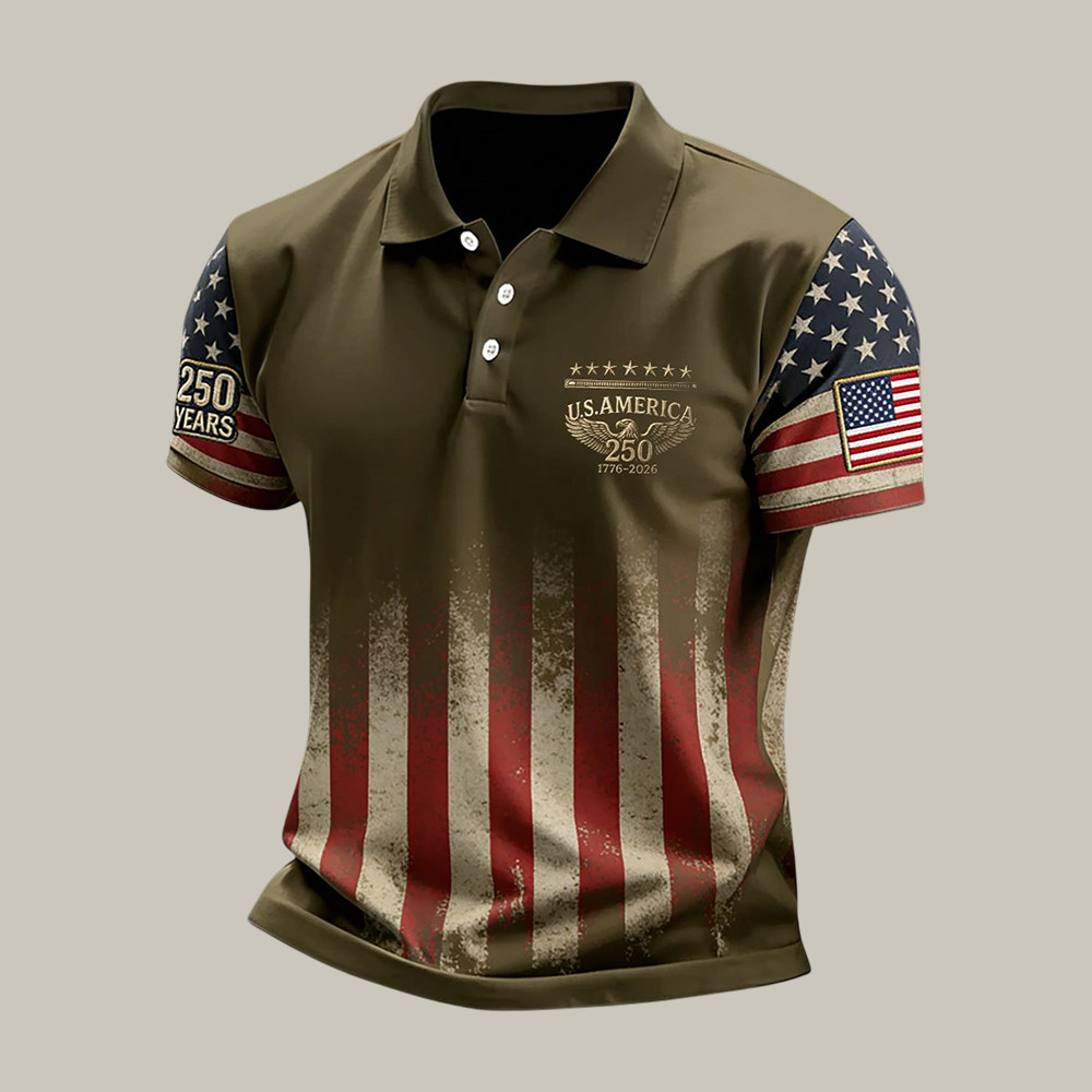 Retro Faith American 250th Anniversary Polo Shirt July 4 Outfits Freedom Gifts