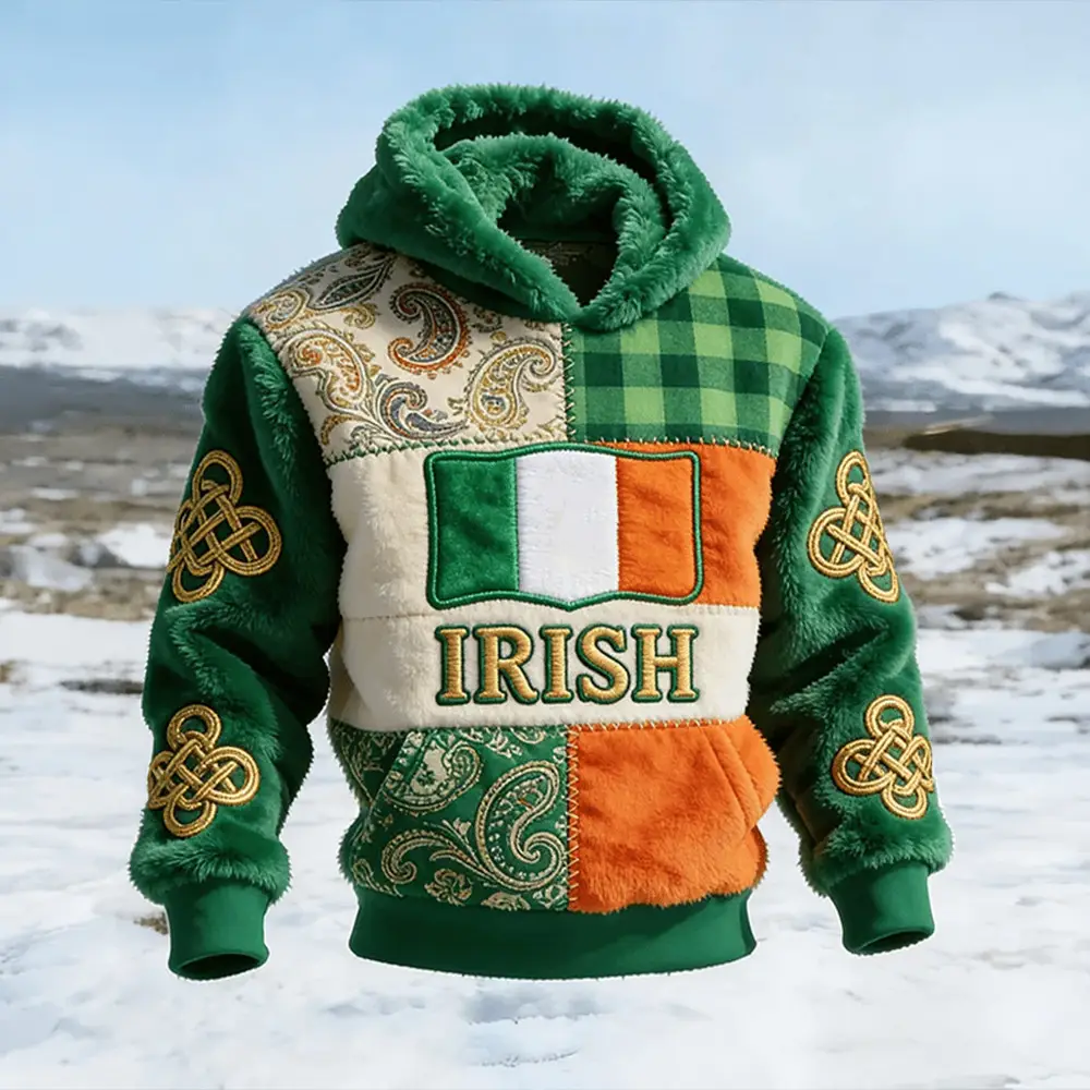 Retro St Patricks Hooded Sweatshirt Irish Culture Saint Patrick's Day Hoodie Gift For Him