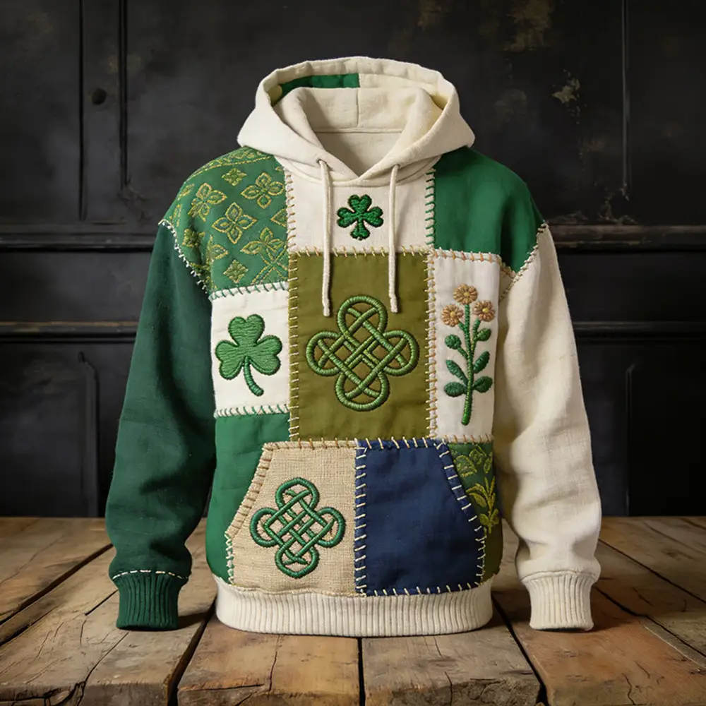 Retro St. Patrick's Day Celtic Cross Hoodie St Patricks Day 2026 Clothing Cool Present