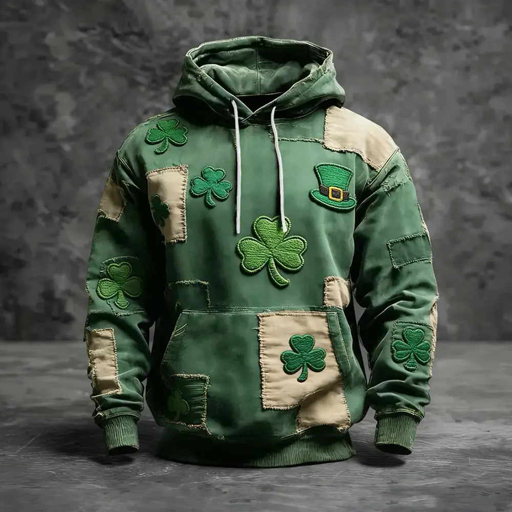 Retro St. Patrick's Day Hoodie Shamrock Design Saint Patricks Day Outfits Present Idea Retro St. Patrick's Day Hoodie Shamrock Design Saint Patricks Day Outfits Present Idea - Image 1