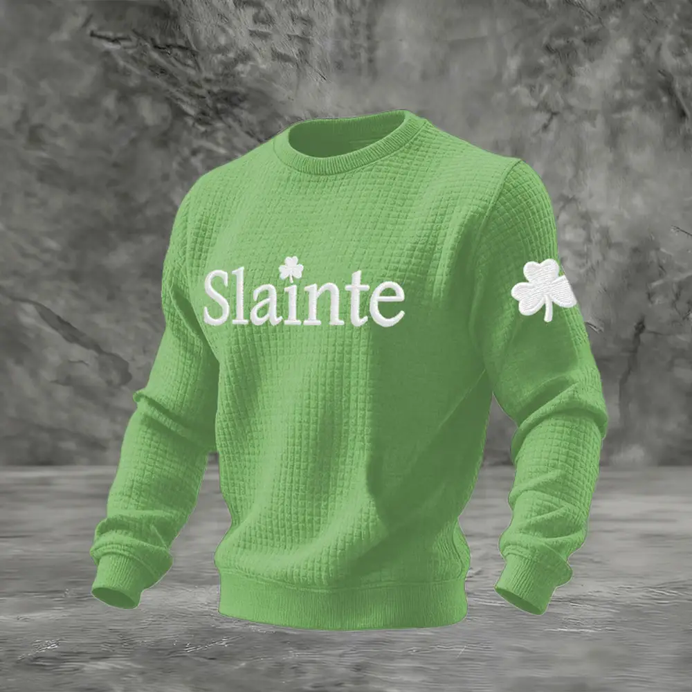 Retro St. Patrick's Day Slainte Sweatshirt St Patricks Outfit Unique Present Ideas