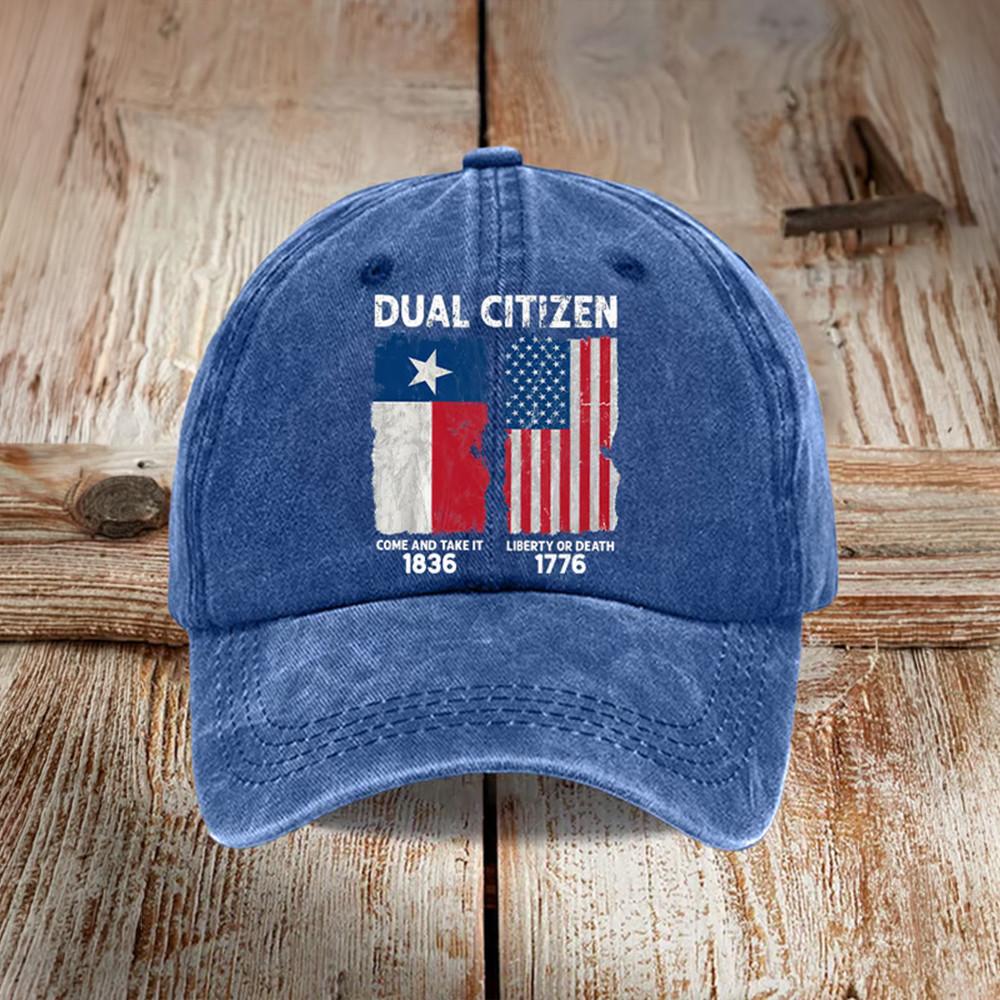Retro Texas Pride Dual Citizen Come And Take It 1836 Hat Liberty Or Death 1776 Print Baseball Cap