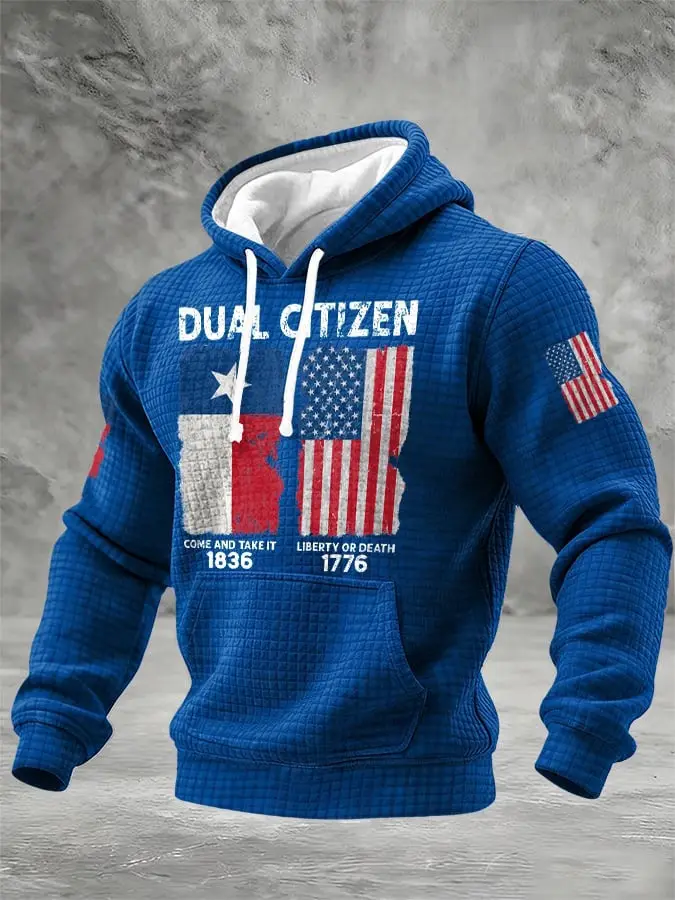 Retro Texas Pride Dual Citizen Hoodie Men's Texas 190th Anniversary Clothing Best Texan Gifts