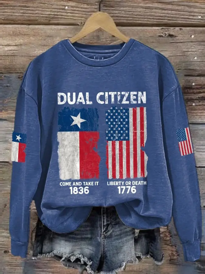 Retro Texas Pride Dual Citizen Sweatshirt Texas 190th Anniversary Clothing Texan Gift Items Retro Texas Pride Dual Citizen Sweatshirt Texas 190th Anniversary Clothing Texan Gift Items - Image 1