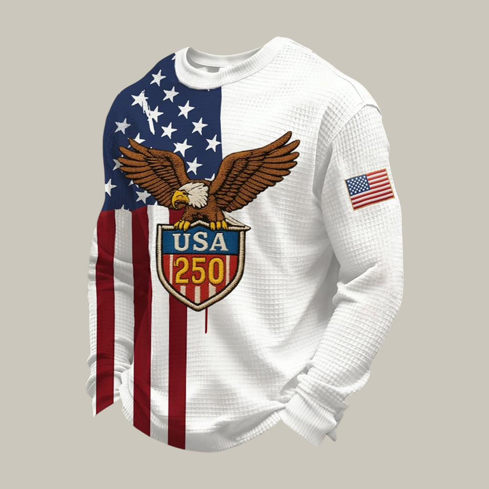 Retro US 250th Anniversary 1776 2026 Long Sleeve Shirt American Eagle Apparel Gift For Patriots Retro US 250th Anniversary 1776 2026 Long Sleeve Shirt American Eagle Apparel Gift For Patriots - Image 1