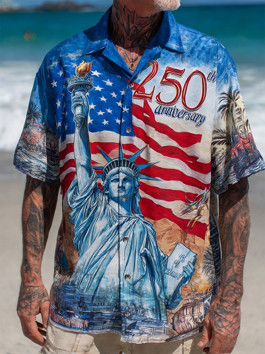 Retro Vacation American 250th Anniversary Hawaiian Shirt Independence Day Apparel Gift Ideas Retro Vacation American 250th Anniversary Hawaiian Shirt Independence Day Apparel Gift Ideas - Image 1