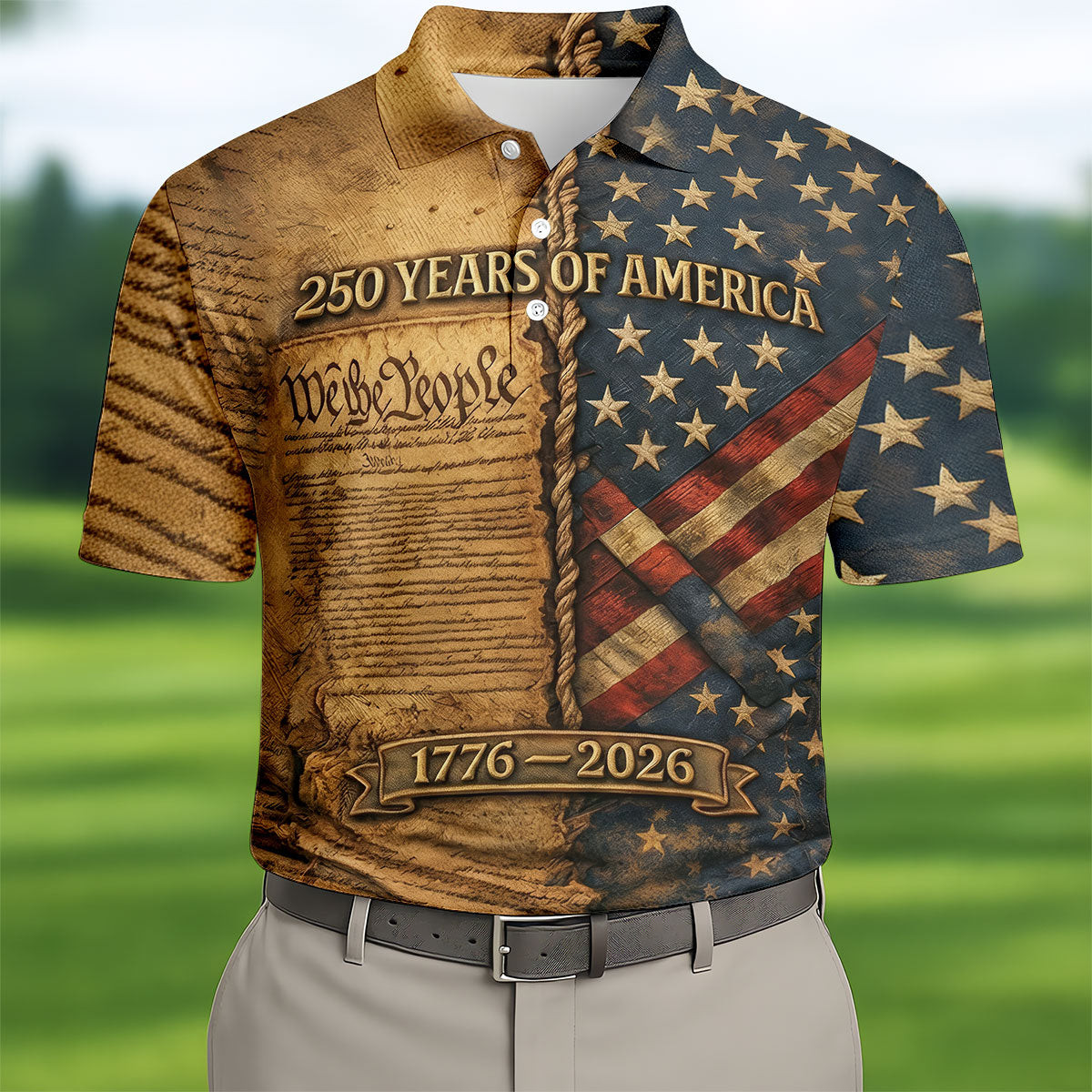 Retro We The People Polo Shirt 250 Years Of America 1776 2026 Clothing Best Gift For Men