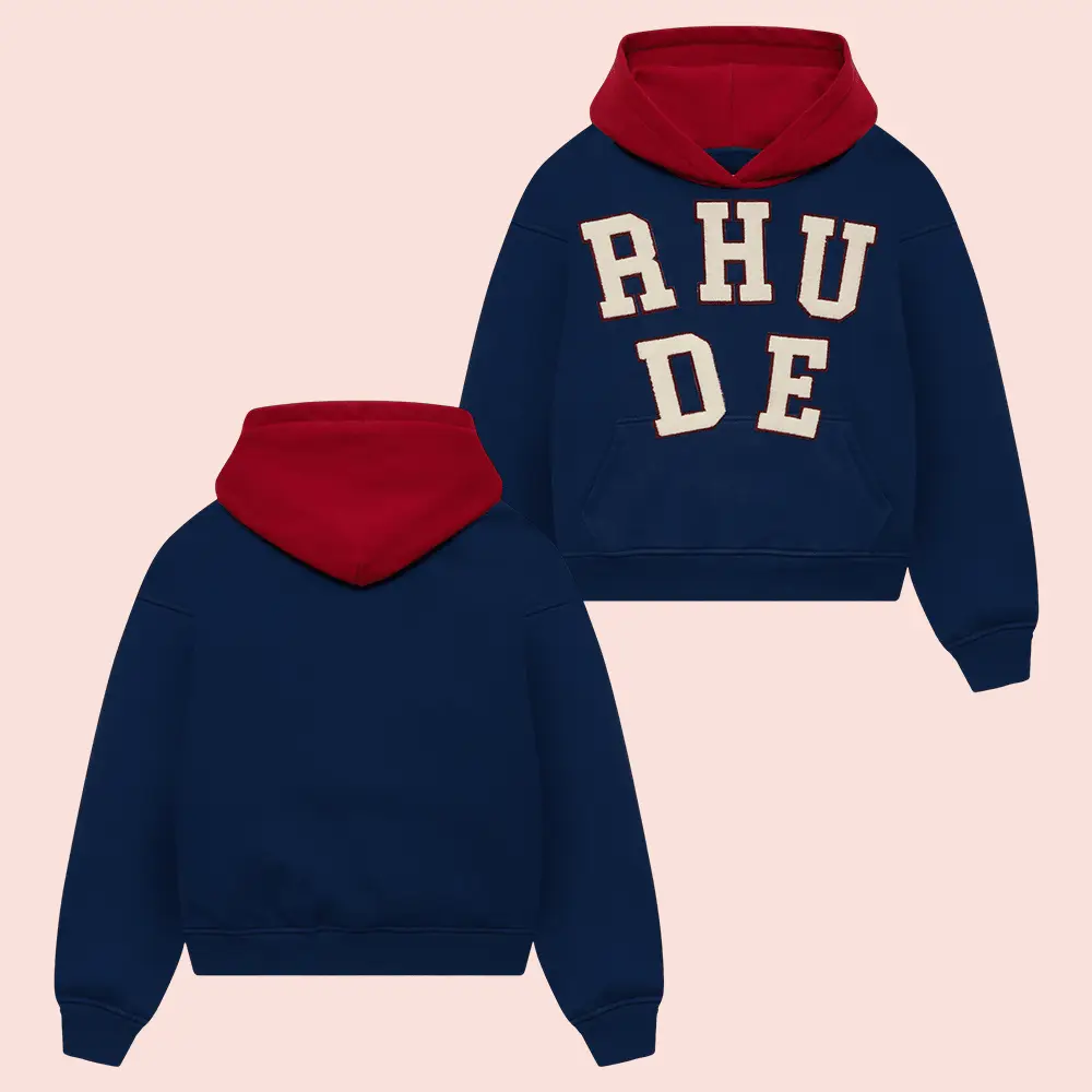 Rhude Hoodie Rhude Chenille Patch Logo Hoodie Birthday Ideas For Husband