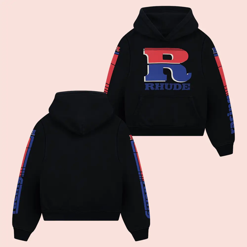 Rhude Hoodie Split Petrol Logo Hoodie Birthday Presents For Boyfriend