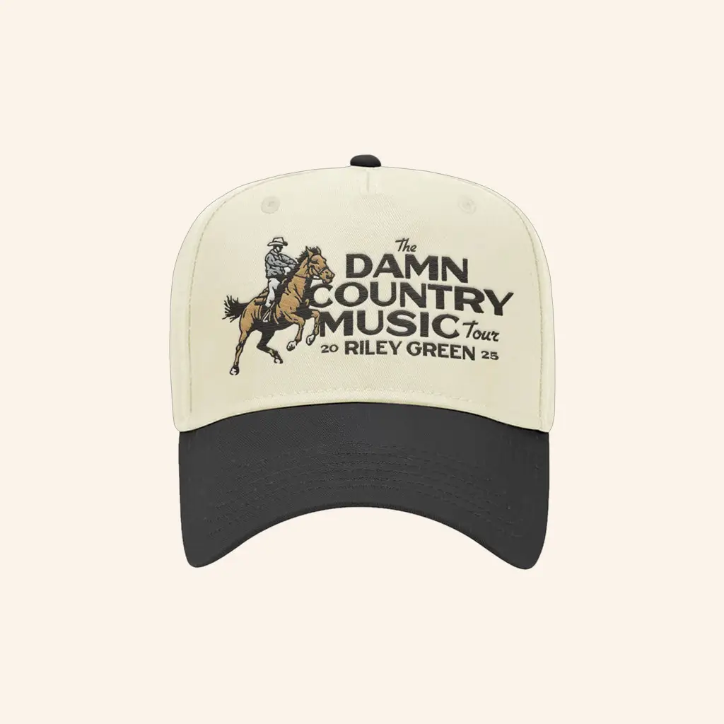 Riley Green Merch Embroidered Cowboy Hat The Damn Country Music Tour 2025 Hat Gifts For Dad -WearandDecor
