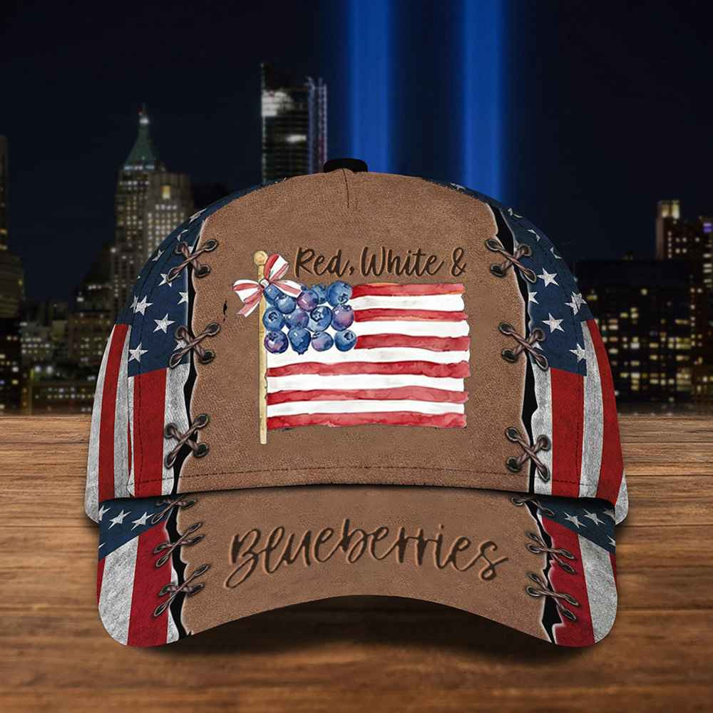 RIP Charlie Kirk Hat Red White And Blueberries USA Flag Hat Freedom Merch Gifts For Patriots