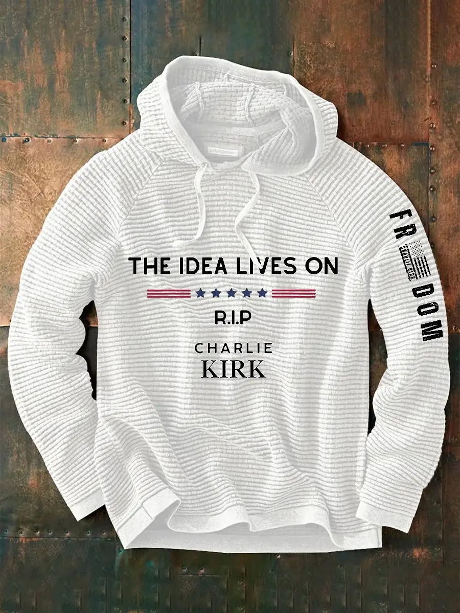 RIP Charlie Kirk Waffle Hoodie The Idea Lives On Freedom Memorial Tribute Presents RIP Charlie Kirk Waffle Hoodie The Idea Lives On Freedom Memorial Tribute Presents - Image 1