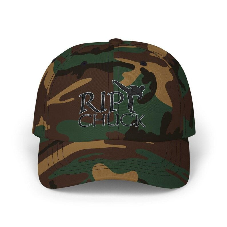 RIP Chuck Norris Camo Dad Hat 1940-2026 Martial Arts Memorial Cap Gift For Dad