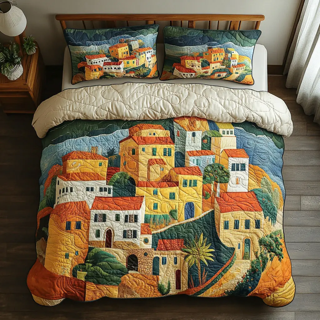 Riviera Sun Quilted Bedding Set Warm and Elegant Bedding Gift Set for Every Home