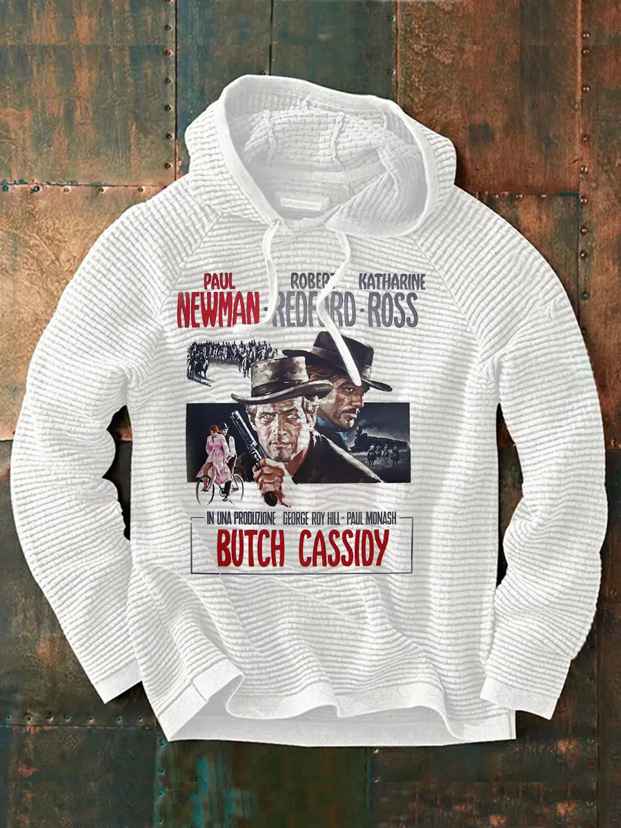 Robert Redford Hoodie Paul Newman Katharine Ross Butch Cassidy Movie Poster Memorial Gifts