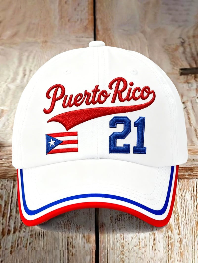 Roberto Clemente #21 Puerto Rico Basebal Hat Embroidered 2026 Puerto Rico WBC Gift Roberto Clemente #21 Puerto Rico Basebal Hat Embroidered 2026 Puerto Rico WBC Gift - Image 1